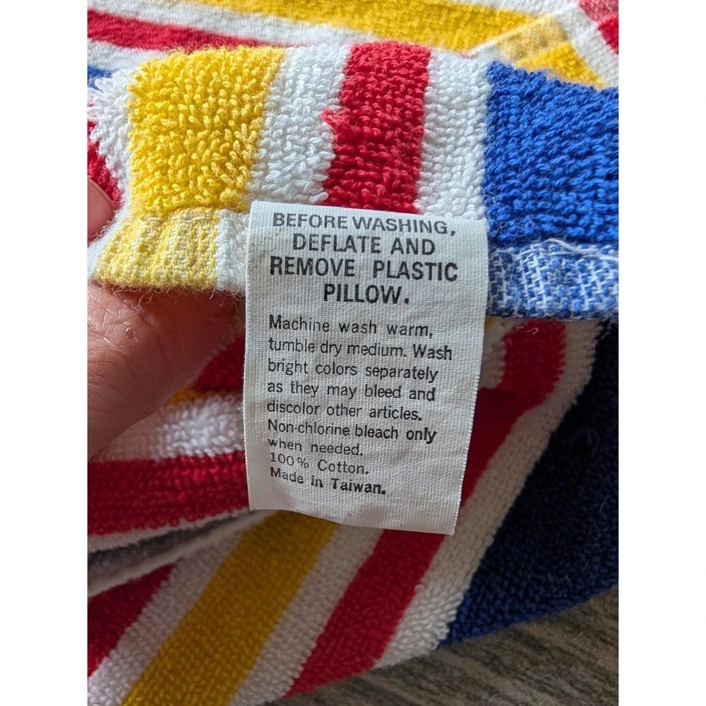 Vintage Dial Tone Soap Promo Red Yellow Striped Beach Towel Head Blow Up Pillow